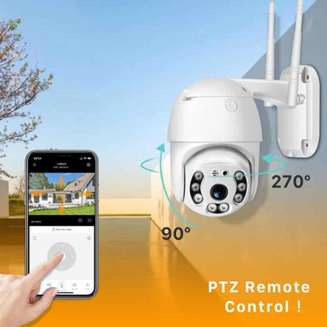2 БРОЯ WIFI Въртяща се Куполна Безжична Камера 5MPX HD