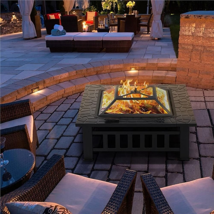 Тройно Удоволствие: Маса 'Ice and Fire' - Пещ за BBQ, Камина и Ледарка в Едно